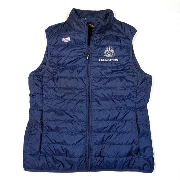 Colorado School Of Mines Orediggers Blue Embroidered Puffer Vest Womens Large - Picture 1 of 8